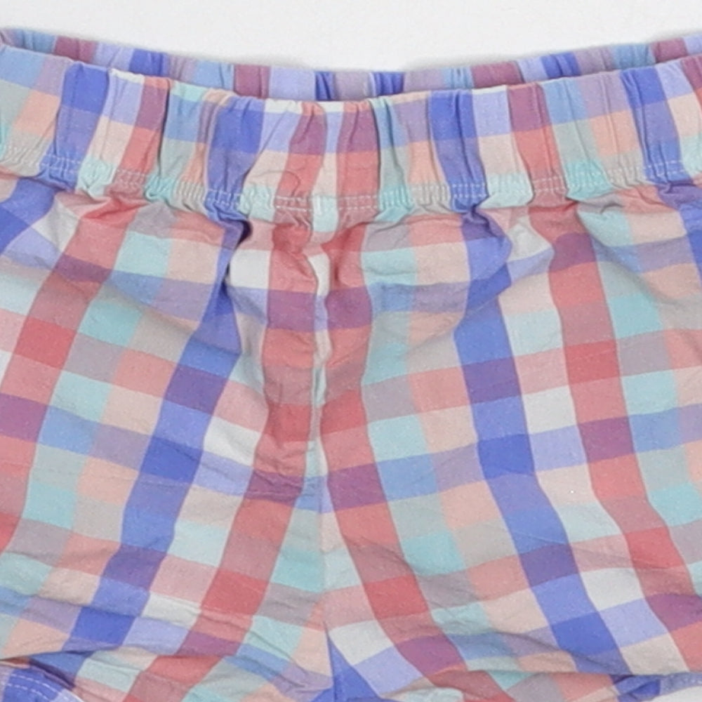 Marks & Spencer Girls Multicoloured Check Hot Pants Shorts Size 5-6 Years