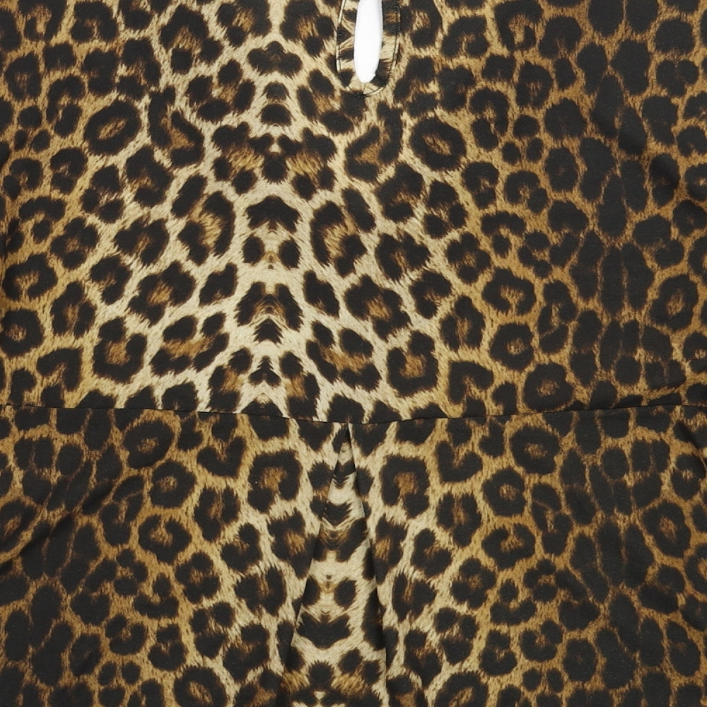 NEXT Womens Multicoloured Animal Print Basic Blouse Size 8 - Oversized