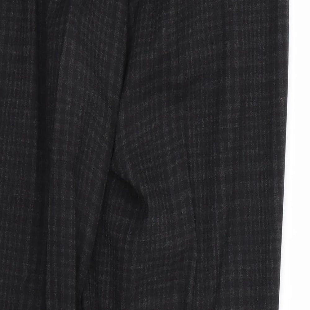 H&M Womens Black Check Trousers Size 4 L25 in