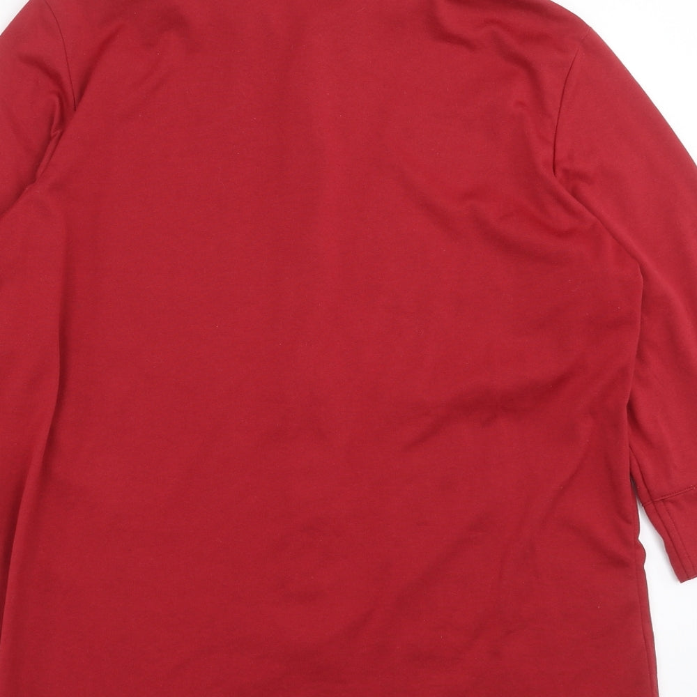 Preworn Womens Red Basic Blouse Size 12