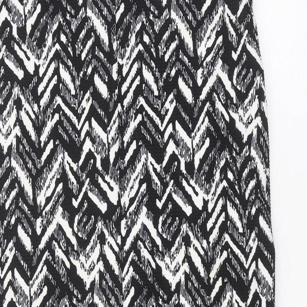 Dorothy Perkins Womens Black Geometric Gilet Jacket Size 8