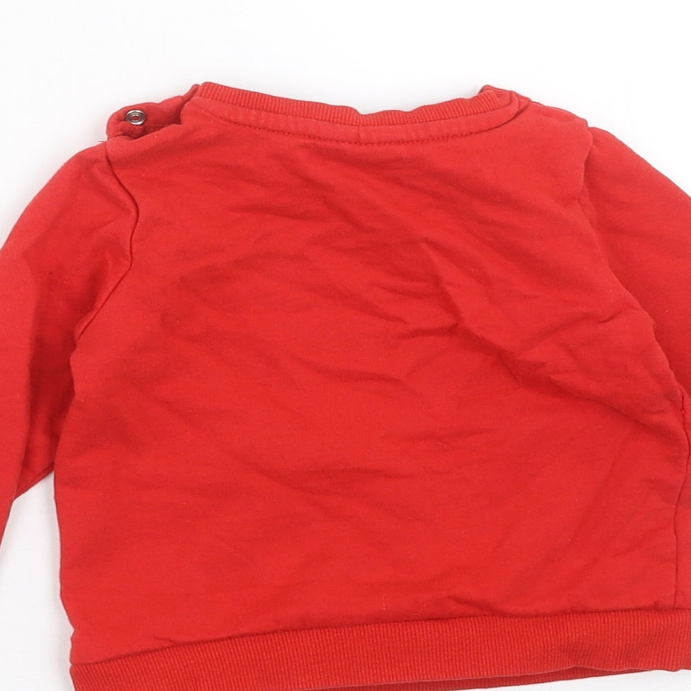 SO CUTE Baby Red Pullover Jumper Size 9-12 Months - christmas