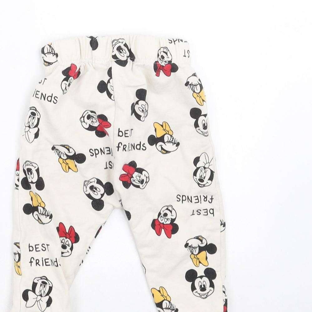 LC Waikiki Baby Ivory Jogger Trousers Size 6-9 Months - Mickey and Minnie Mouse