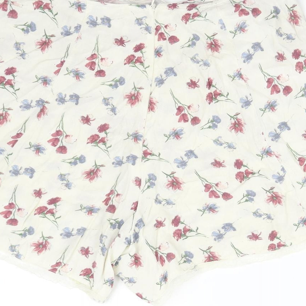 Pins & Needles Womens Beige Floral Hot Pants Shorts Size S