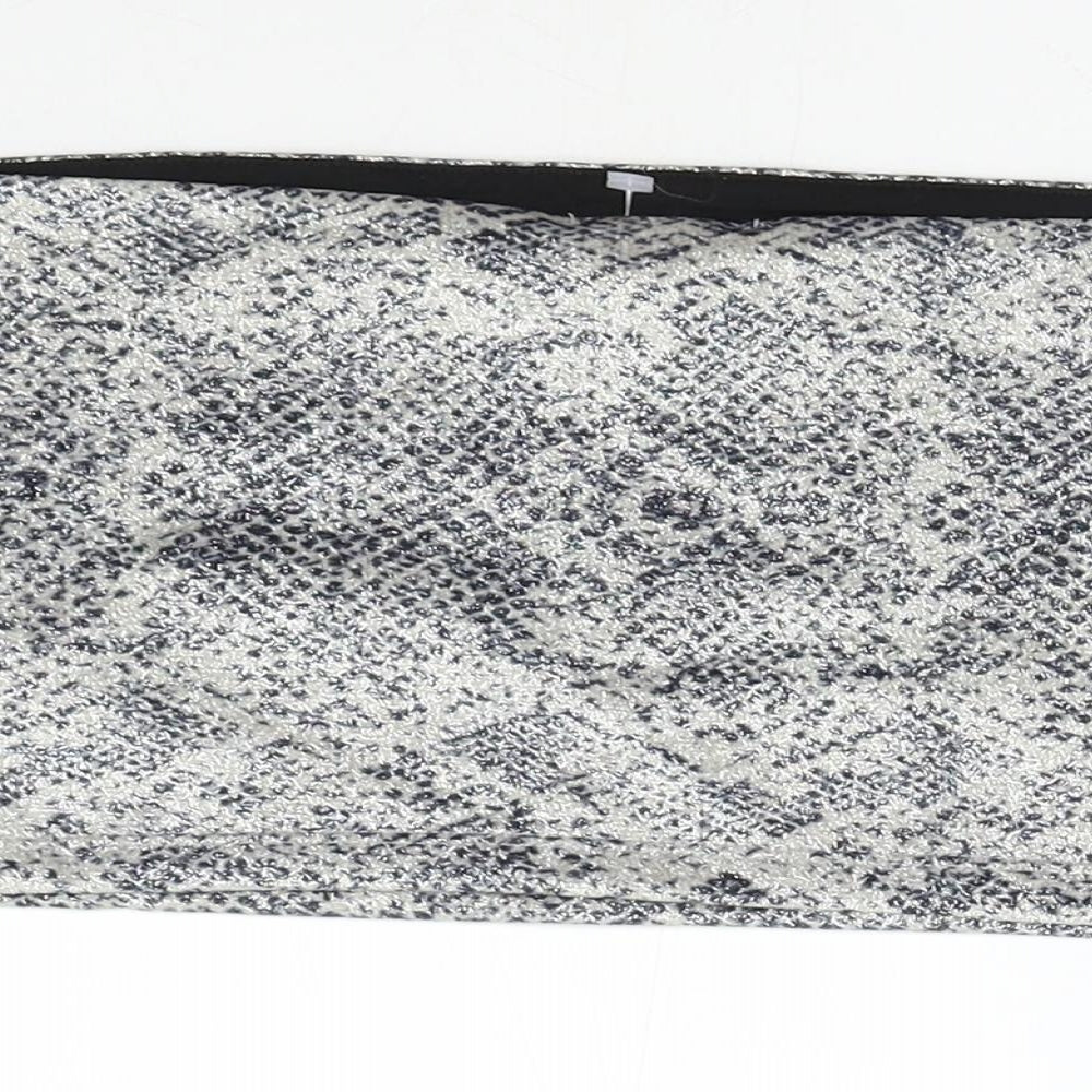 Topshop Womens Silver Animal Print Cropped Tank Size 6 - Boob Tube