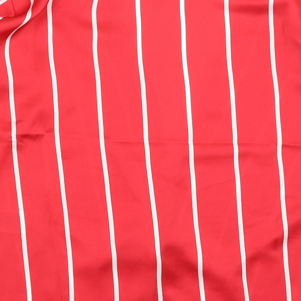 Bonprix Womens Red Striped Wrap Jumper Size 12