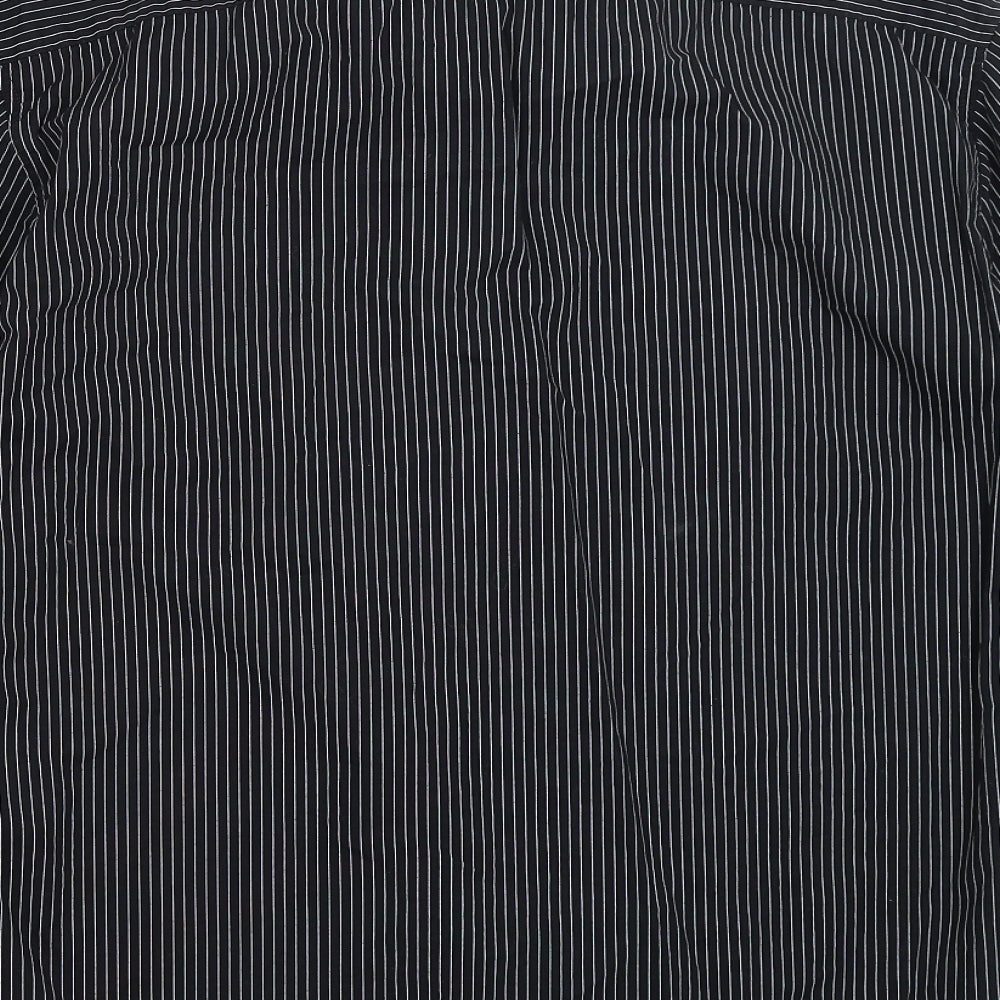 NEXT Mens Black Striped Button-Up Size L