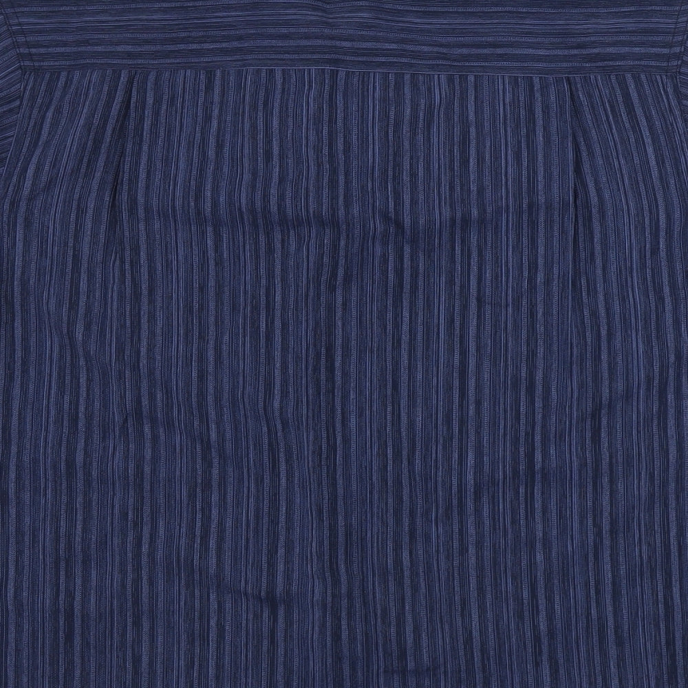 Haggar Mens Blue Striped Button-Up Size S