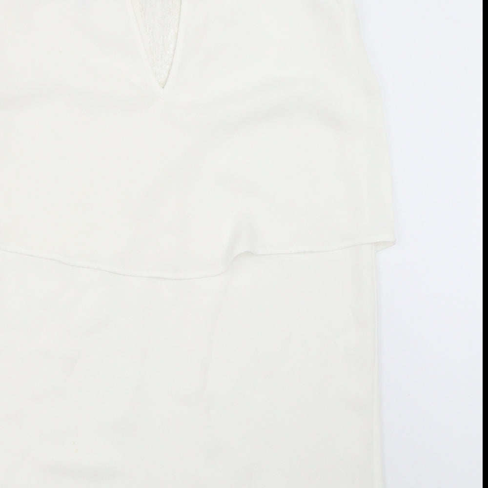 Mango Womens White Basic Blouse Size M