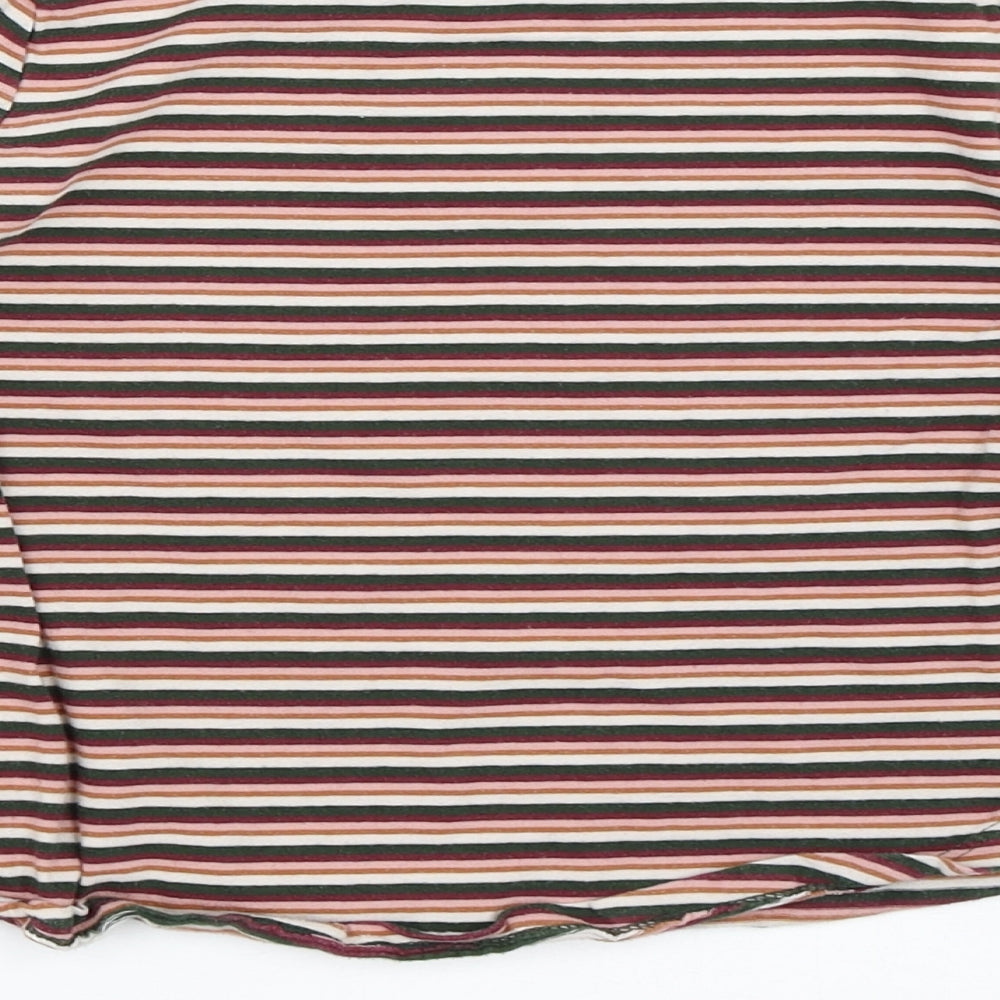 TU Girls Pink Striped Basic T-Shirt Size 9 Years