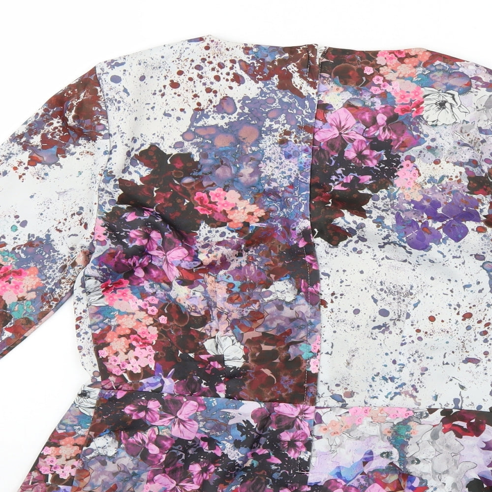 H&M Womens Multicoloured Geometric Basic Blouse Size 6
