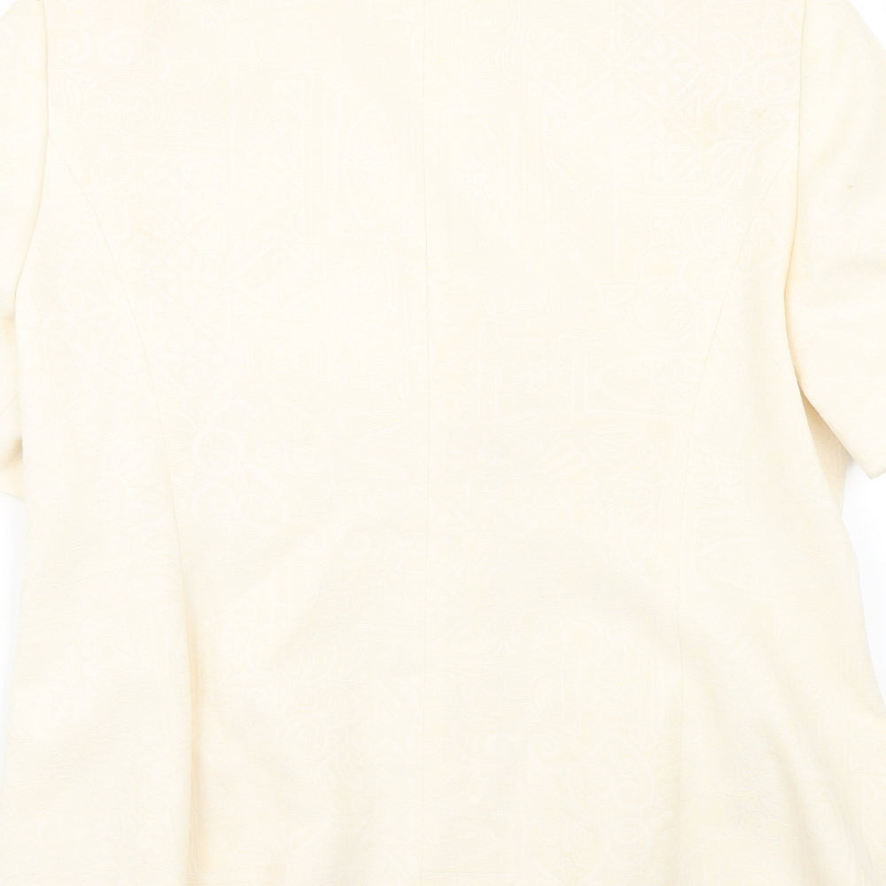 ambience Womens Yellow Geometric Jacket Coat Size 16
