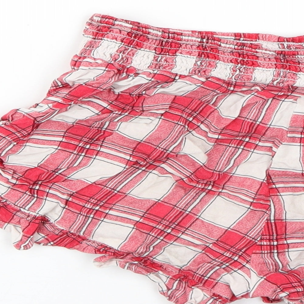 NEXT Girls Multicoloured Check Cut-Off Shorts Size 10 Years