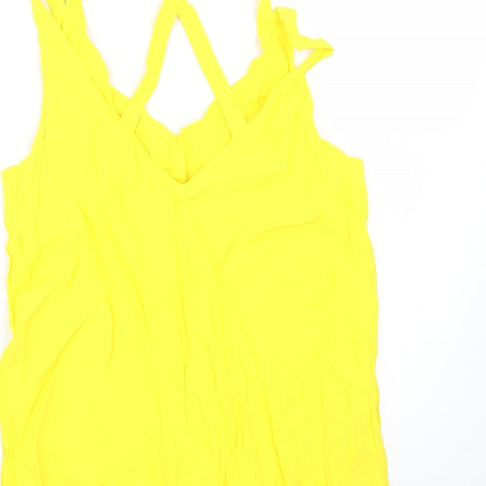F&F Womens Yellow Basic Blouse Size 14