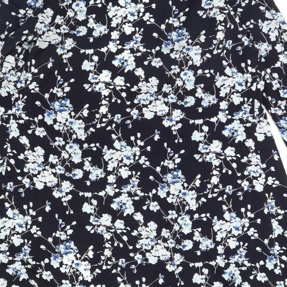 Unique Womens Blue Floral Jacket Size 10