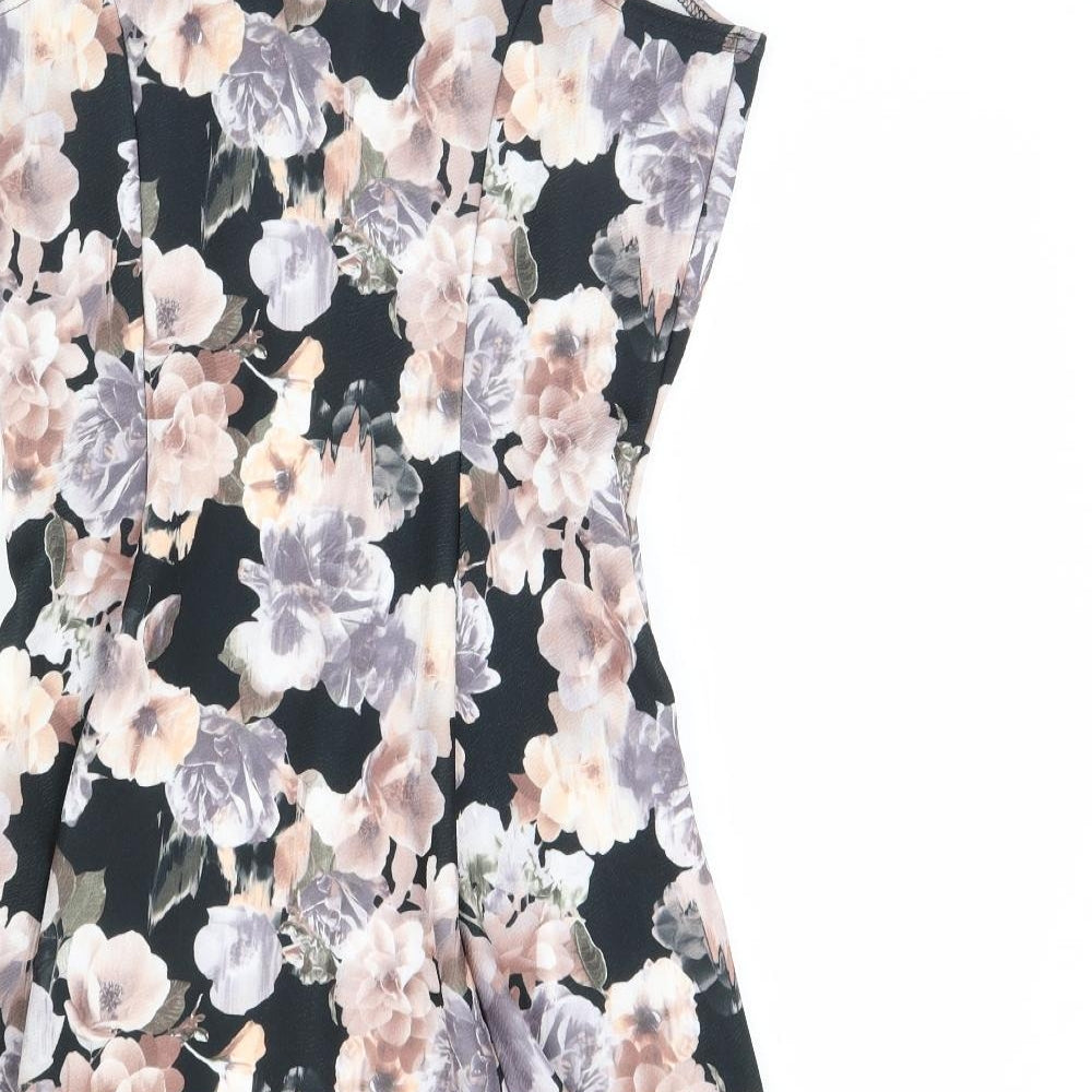 Select Womens Black Floral Fit & Flare Size 12