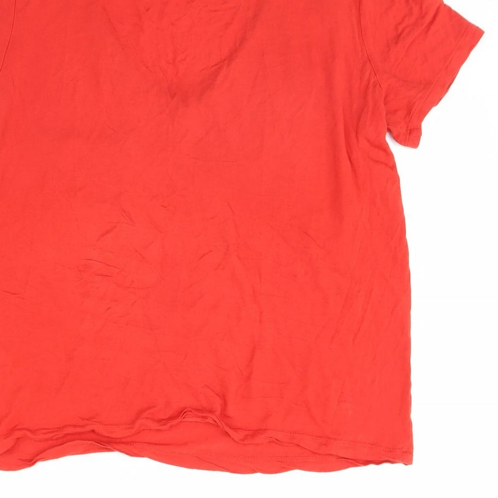 Warehouse Womens Orange Basic T-Shirt Size 12