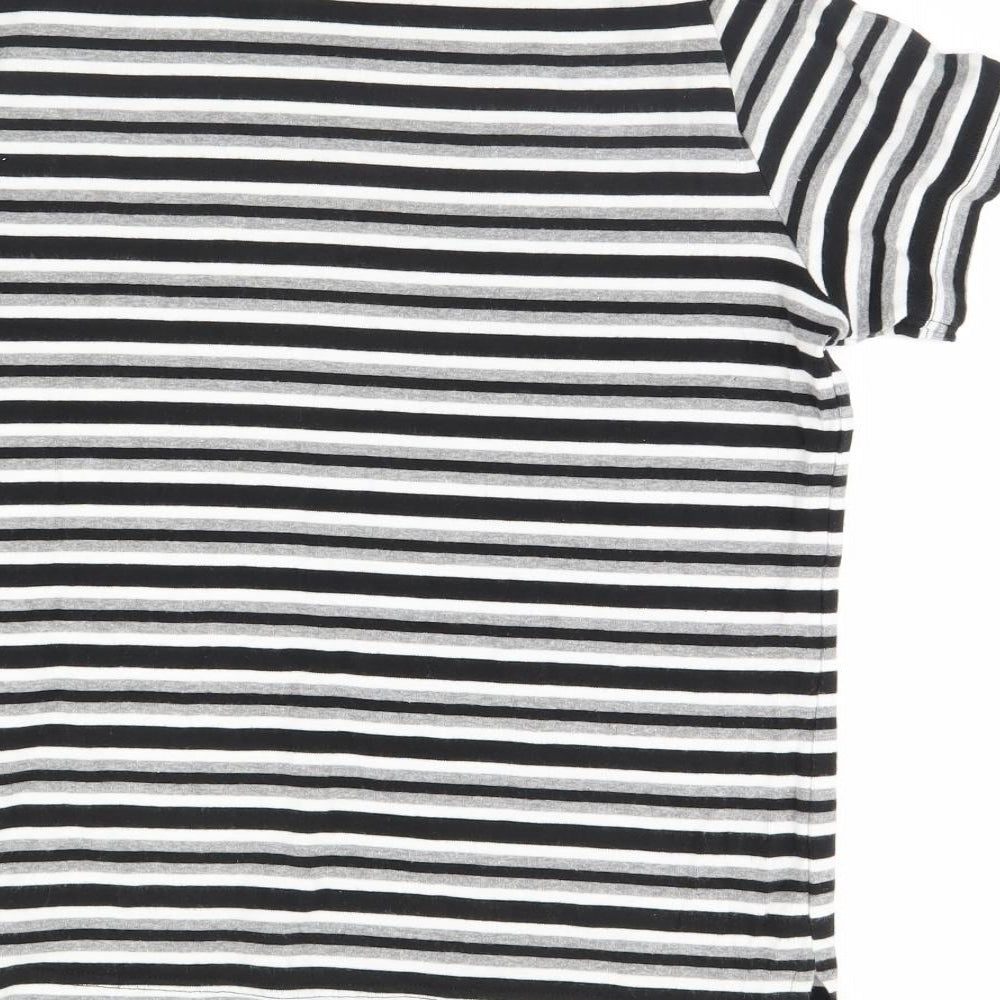 BM Womens Black Striped Basic Blouse Size M