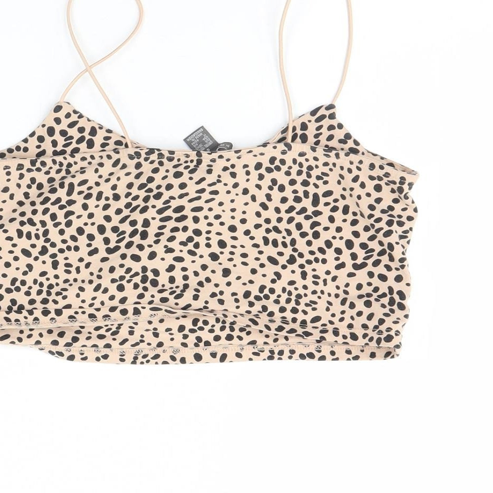 Primark Womens Beige Animal Print Basic Tank Size S