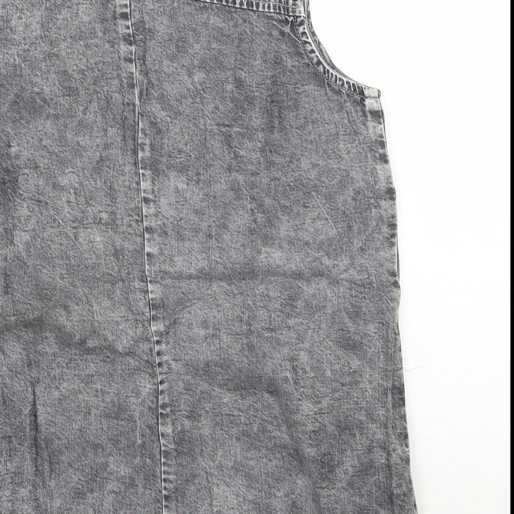 Denim co Womens Grey Basic Button-Up Size 8