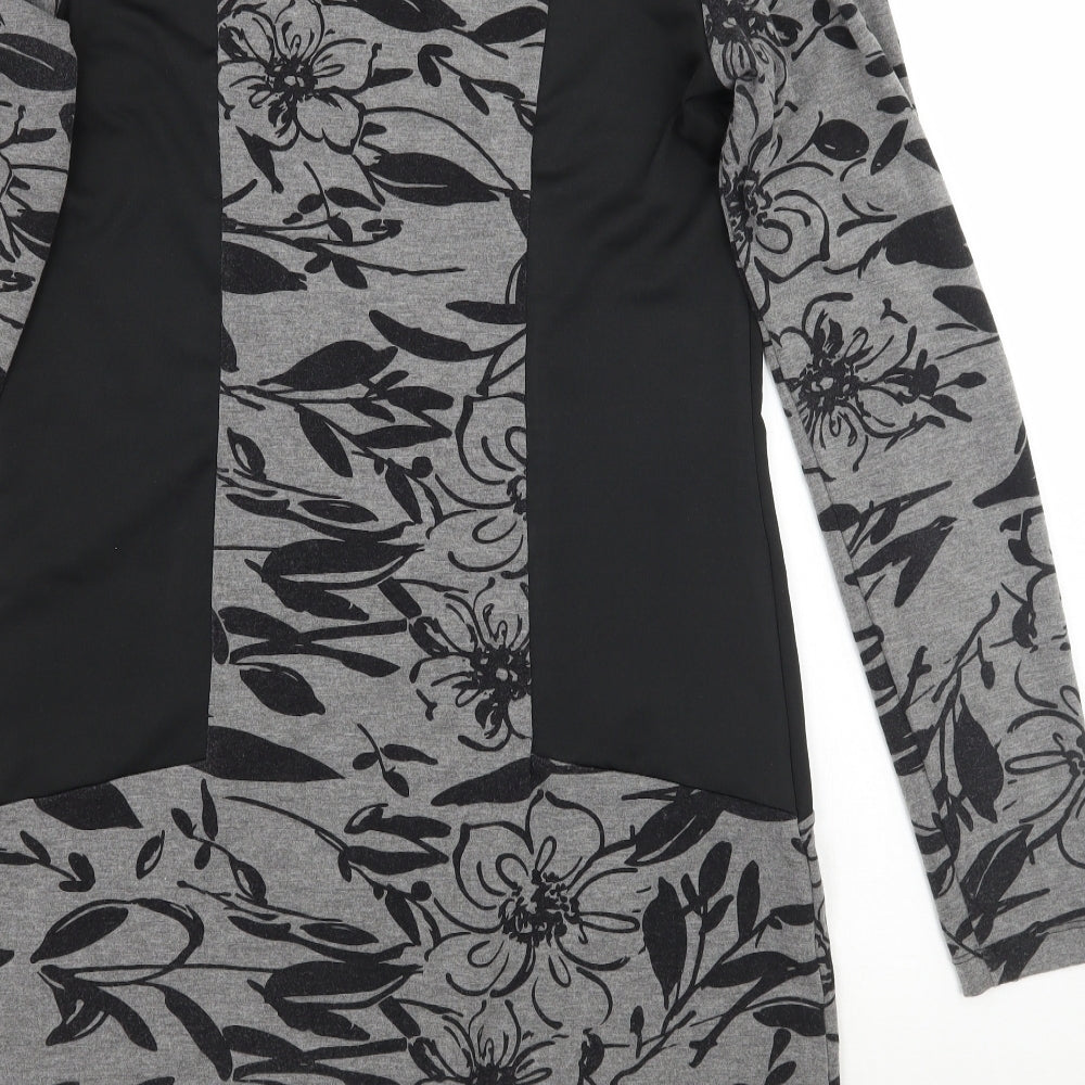 Yest Womens Black Floral A-Line Size 10