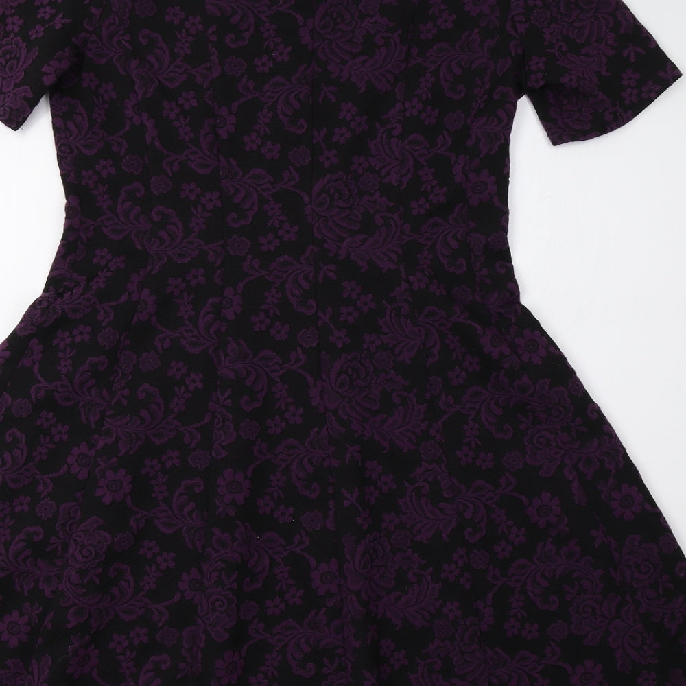 Marks & Spencer Womens Purple Floral Bodycon Size 10