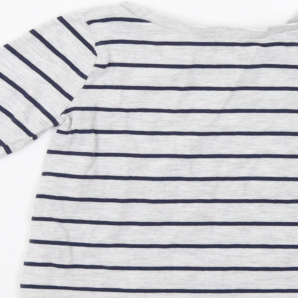 George Baby Grey Striped Basic T-Shirt Size 12 Months