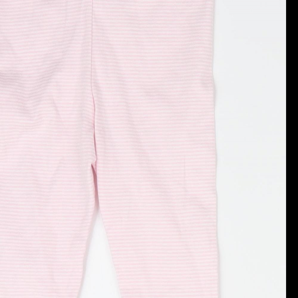 George Girls Pink Striped Jogger Leggings Size 3-6 Months