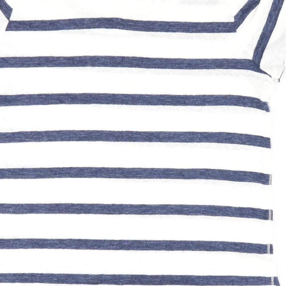 Pure Womens Blue Striped Pullover Jumper Size 12