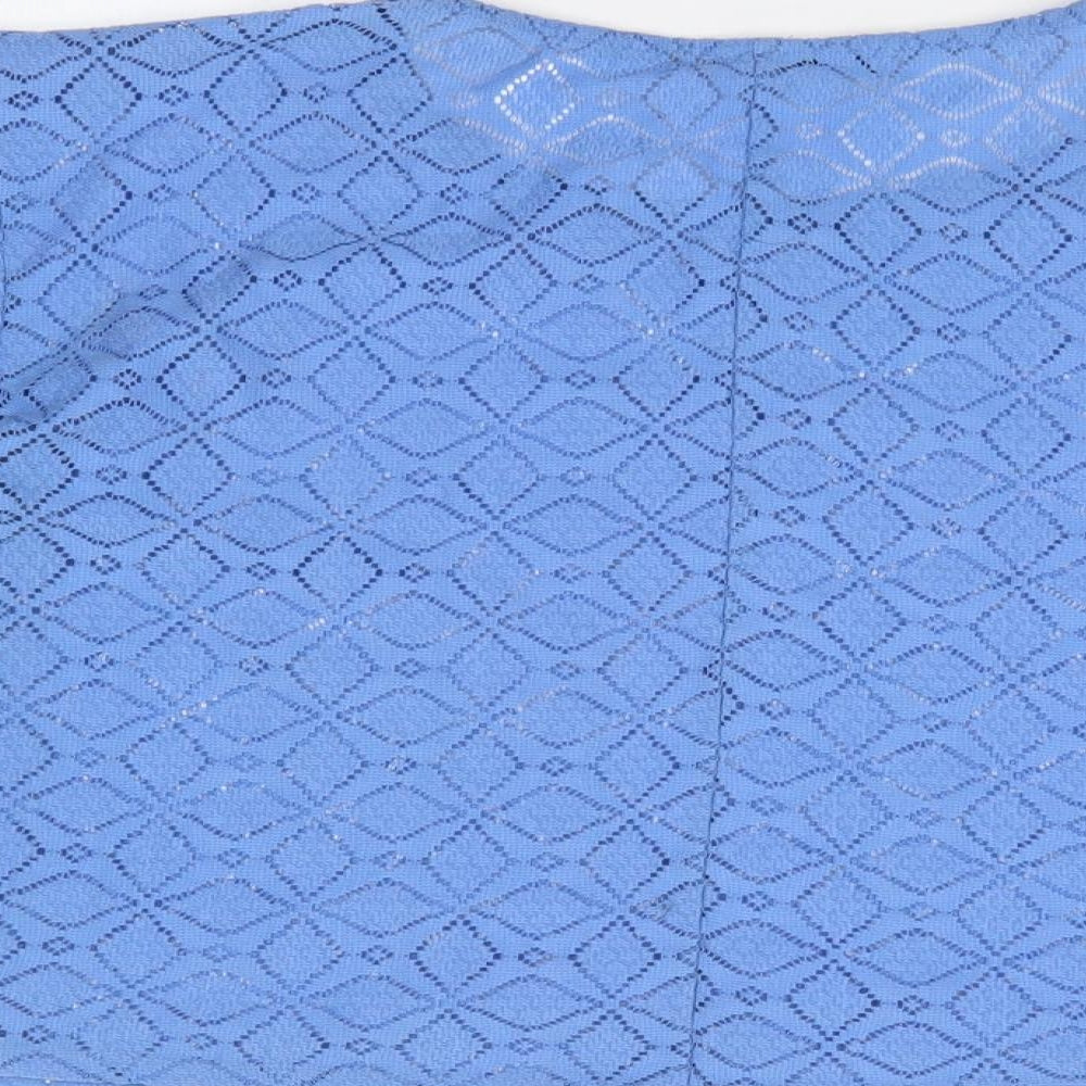 Atmosphere Womens Blue Argyle/Diamond Cropped T-Shirt Size 12