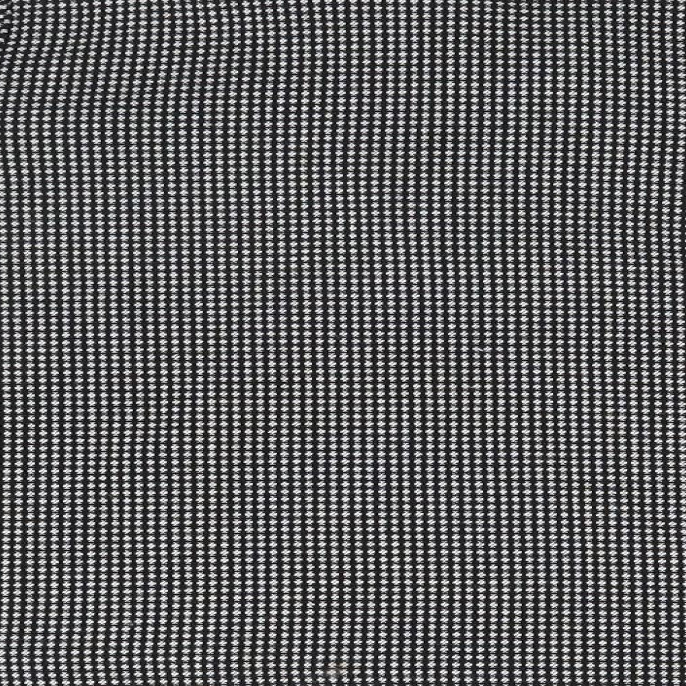Zara Womens Black Houndstooth Basic Polo Size M