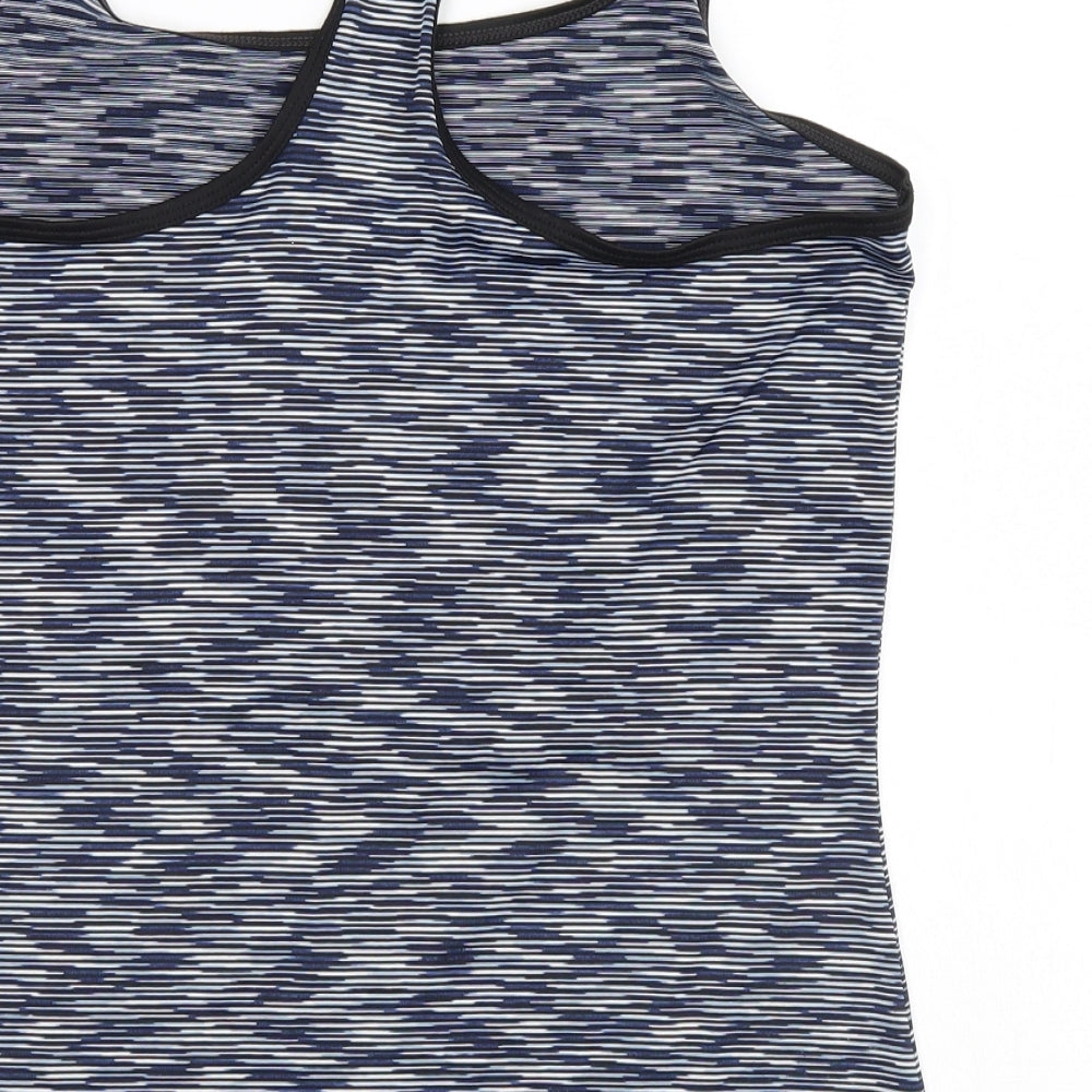 Preworn Womens Blue Striped Basic Tank Size 12
