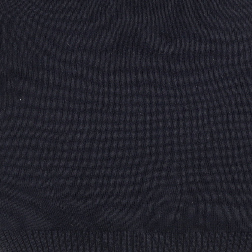 H&M Womens Blue Argyle/Diamond Pullover Jumper Size XS