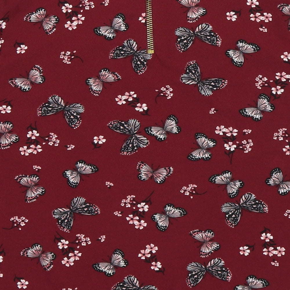 New Look Girls Red Floral Basic Blouse Size 14 Years