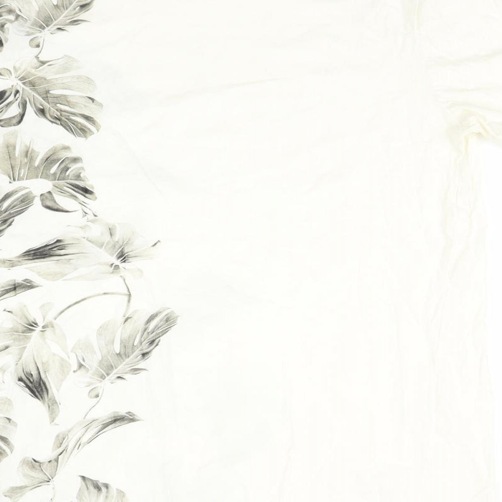H&M Womens Ivory Basic Polo Size S - Leaf print