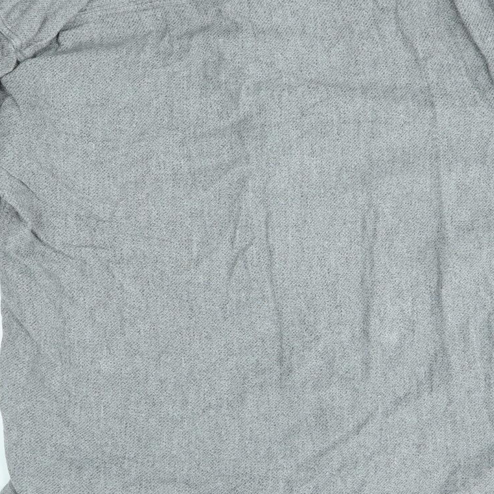 black & brown Mens Grey Button-Up Size M