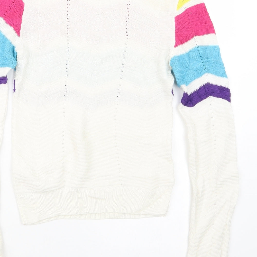 Topshop Womens White Pullover Jumper Size 6