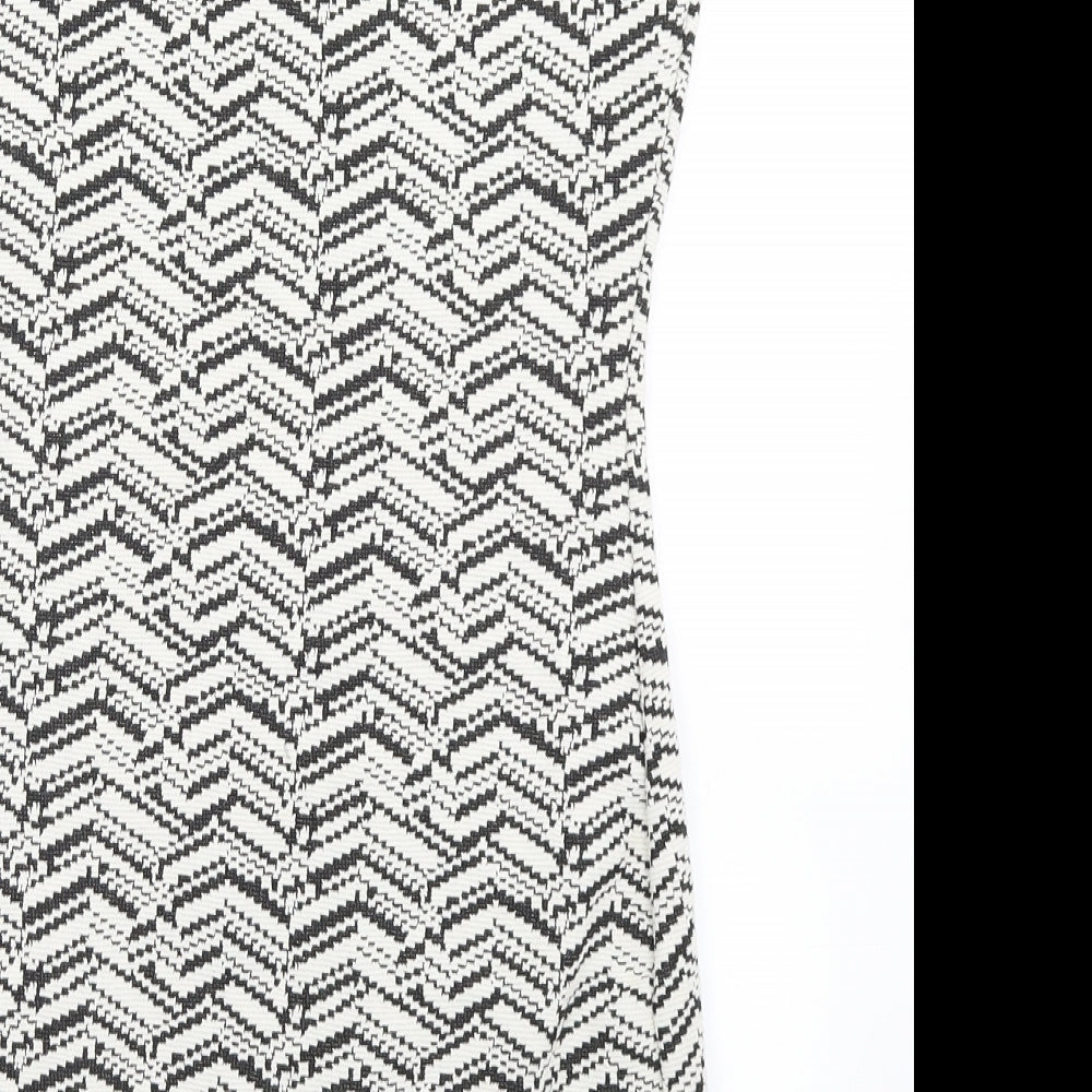 Mango Womens White Herringbone Bodycon Size S