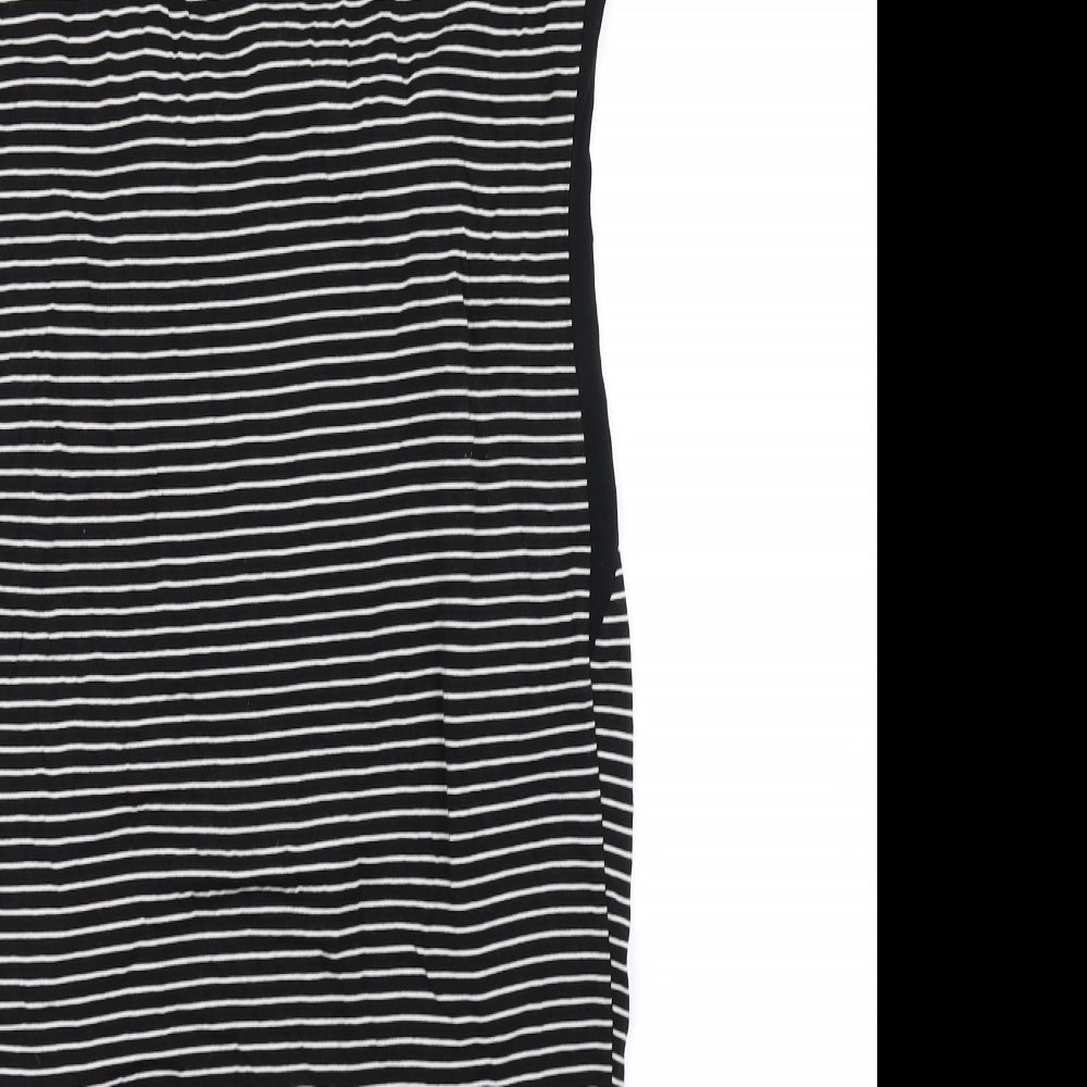 NEXT Womens Black Striped A-Line Size 10