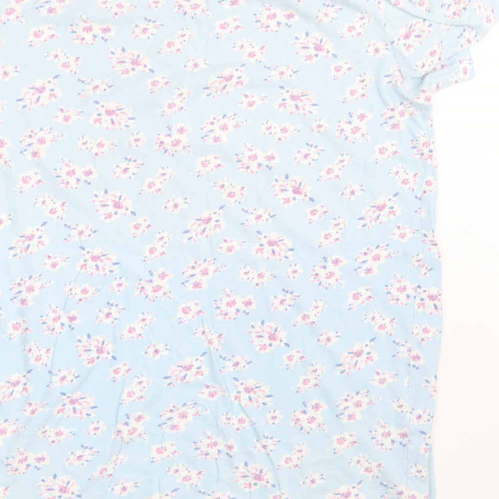 BM Womens Blue Floral T-Shirt Dress Size 16