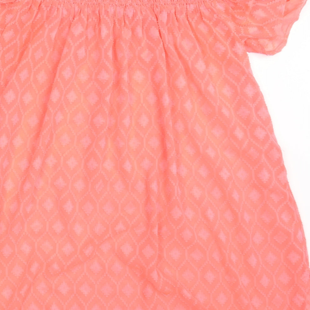 George Womens Orange Argyle/Diamond A-Line Size M