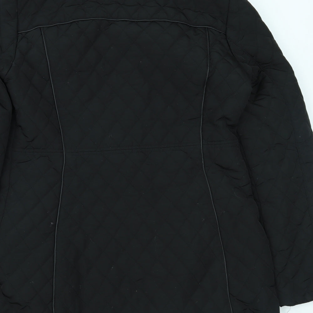 Preworn Womens Black Overcoat Coat Size 10