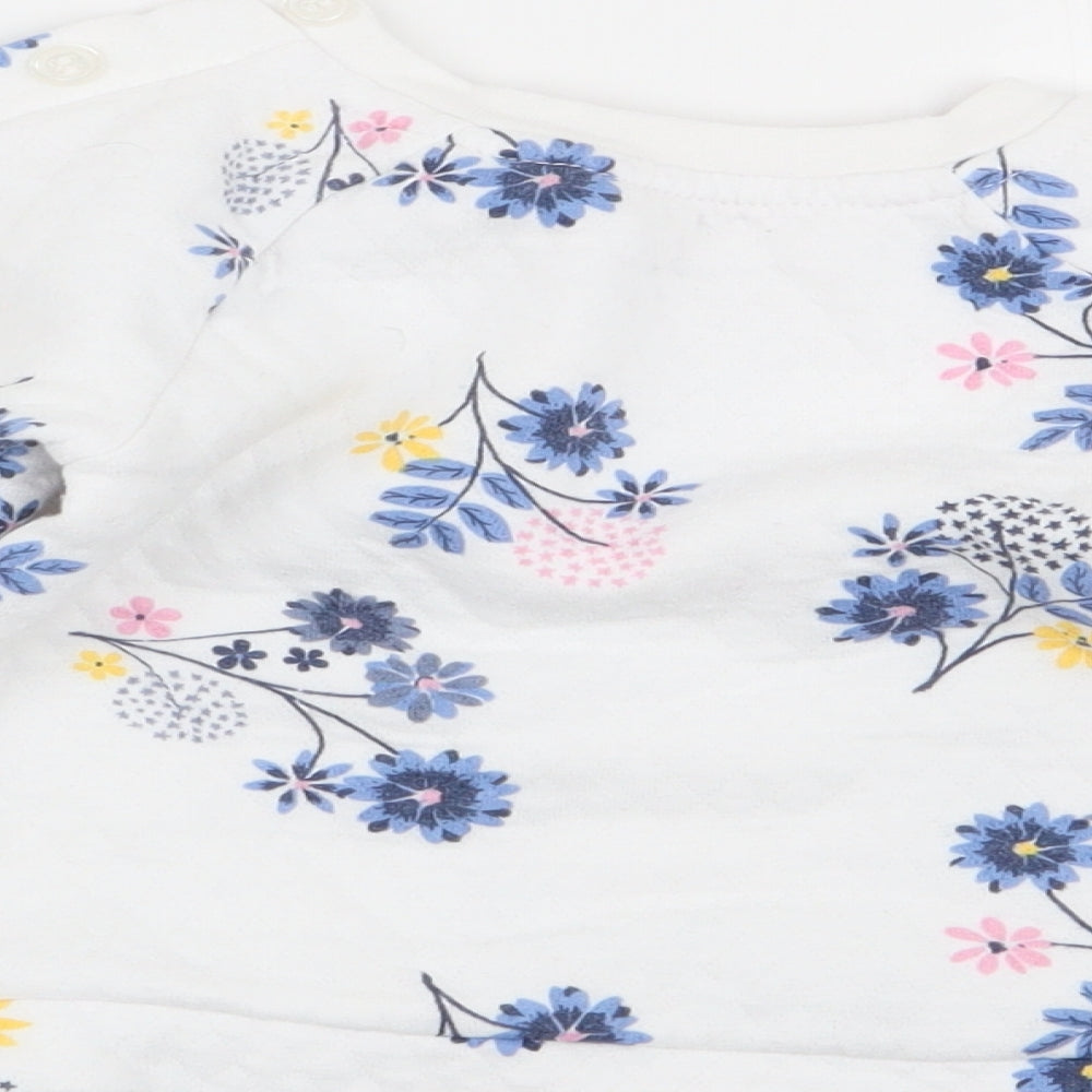 Nutmeg Girls White Floral Pullover Jumper Size 6-9 Months