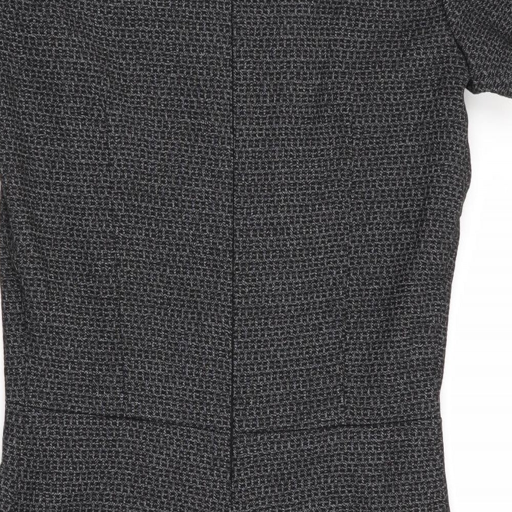 NEXT Womens Black Geometric Fit & Flare Size 8