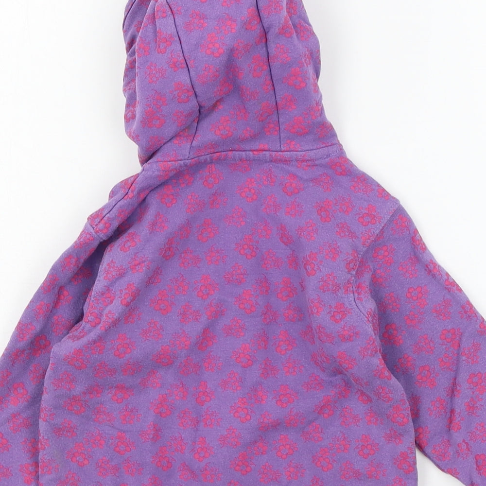STACCATO Girls Purple Floral Jersey Jacket Size 12 Months