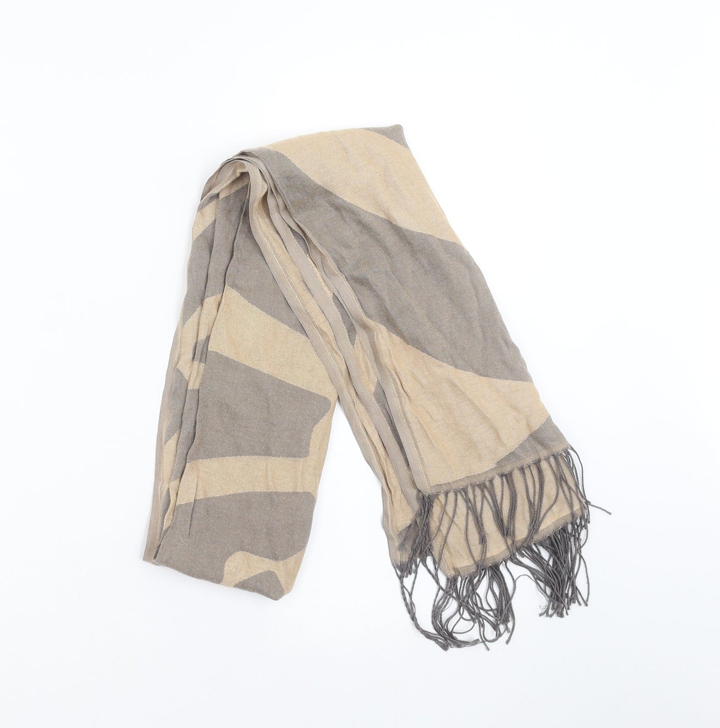 Preworn Womens Beige Geometric Shawl/Wrap