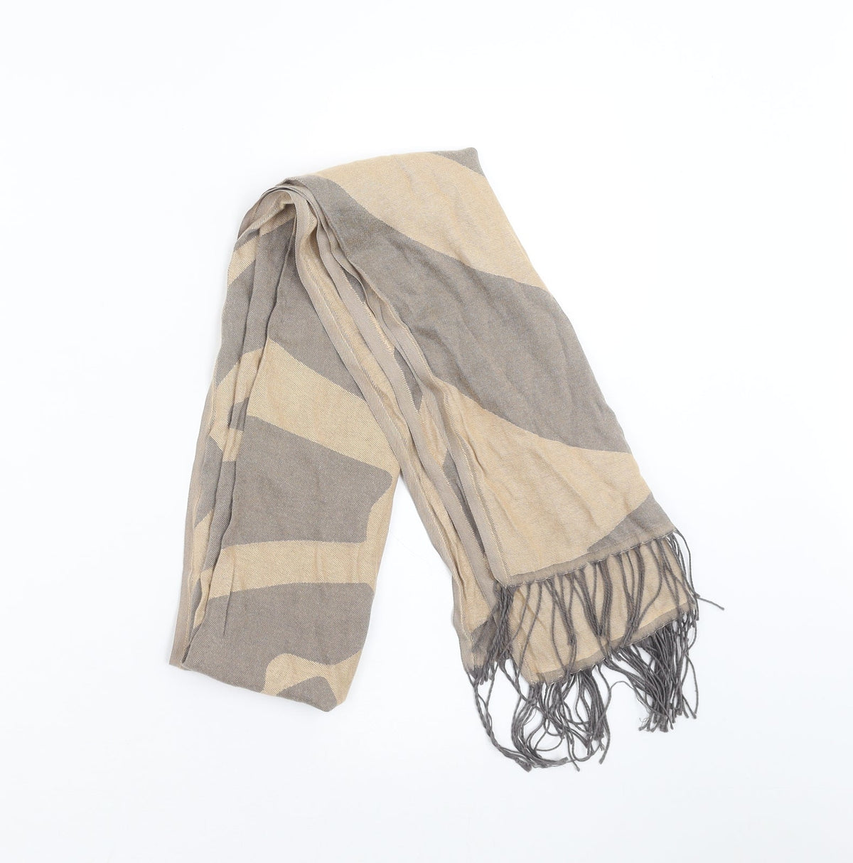 Preworn Womens Beige Geometric Shawl/Wrap