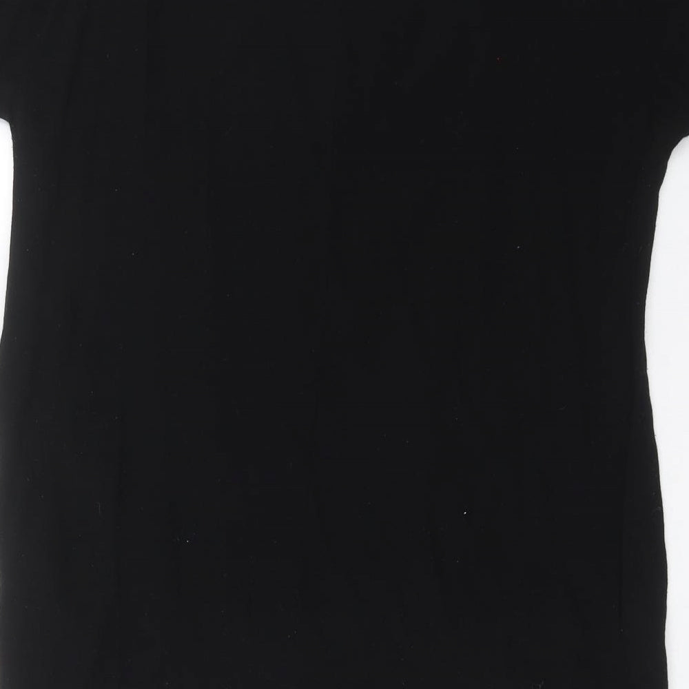 River Island Womens Black Basic Blouse Size 6 - tie Front Detail