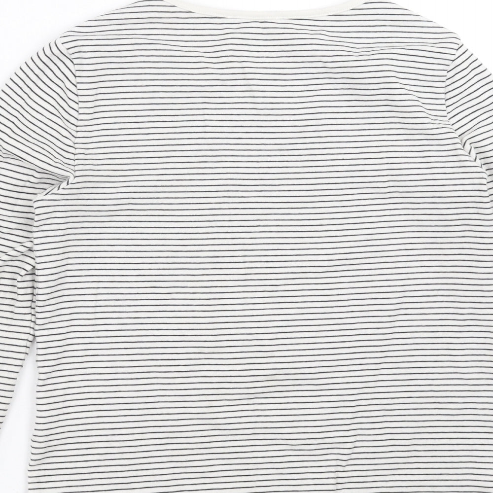 H&M Girls White Striped Basic T-Shirt Size 10-11 Years
