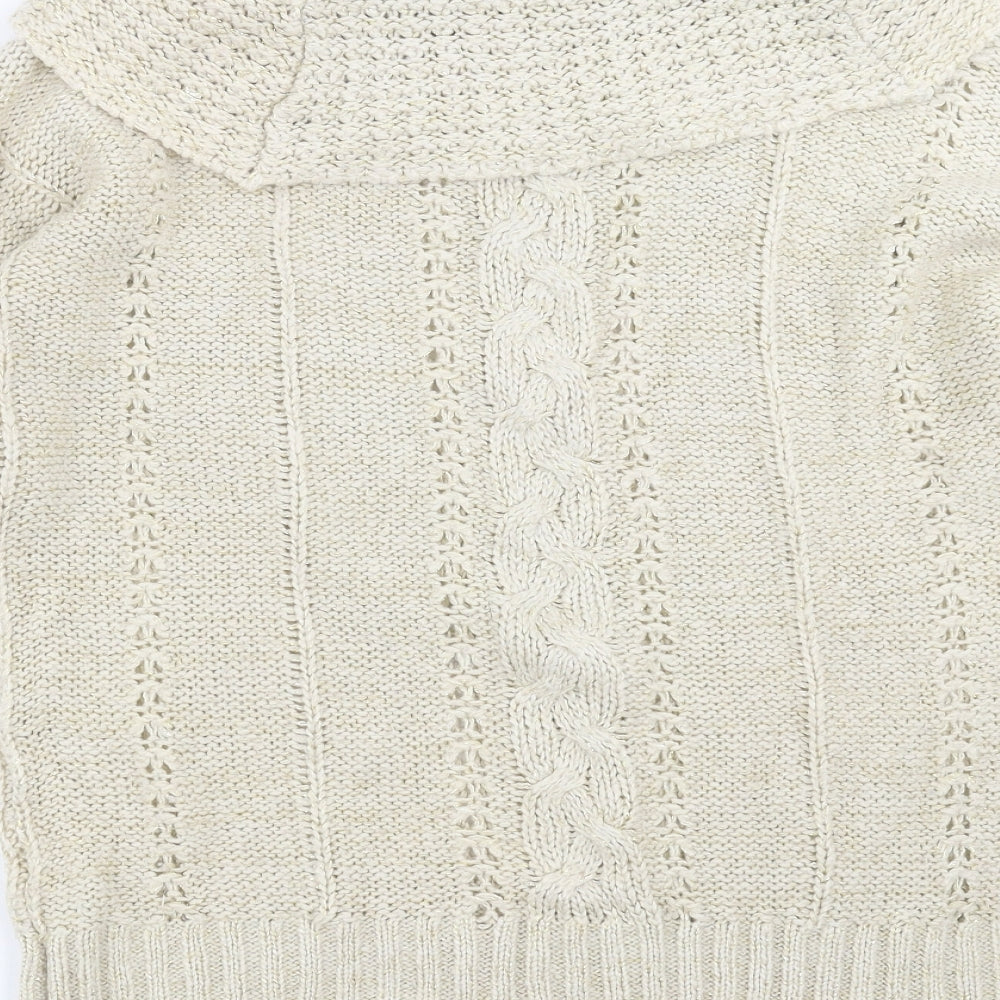 Evie Womens Beige Knit Pullover Jumper Size 16